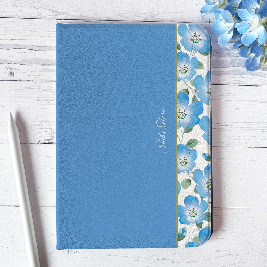 ネモフィラのiPadケース(スカイブルー) カバー 花 ipadケース タブレットケース