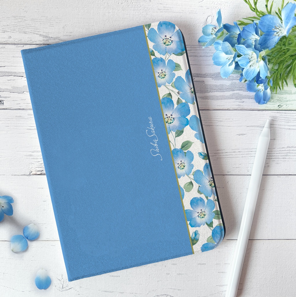 ネモフィラのiPadケース（スカイブルー） カバー 花 ipadケース タブレットケース