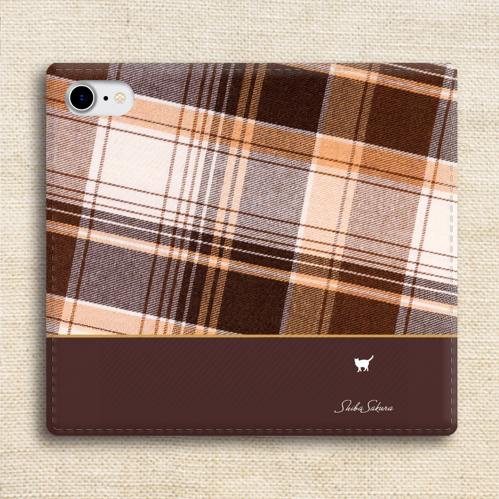 猫とふんわりモカムースの手帳型スマホケース(ベルトなし) 猫 カバー iPhone17 Air iphone16e iphone15 全機種対応