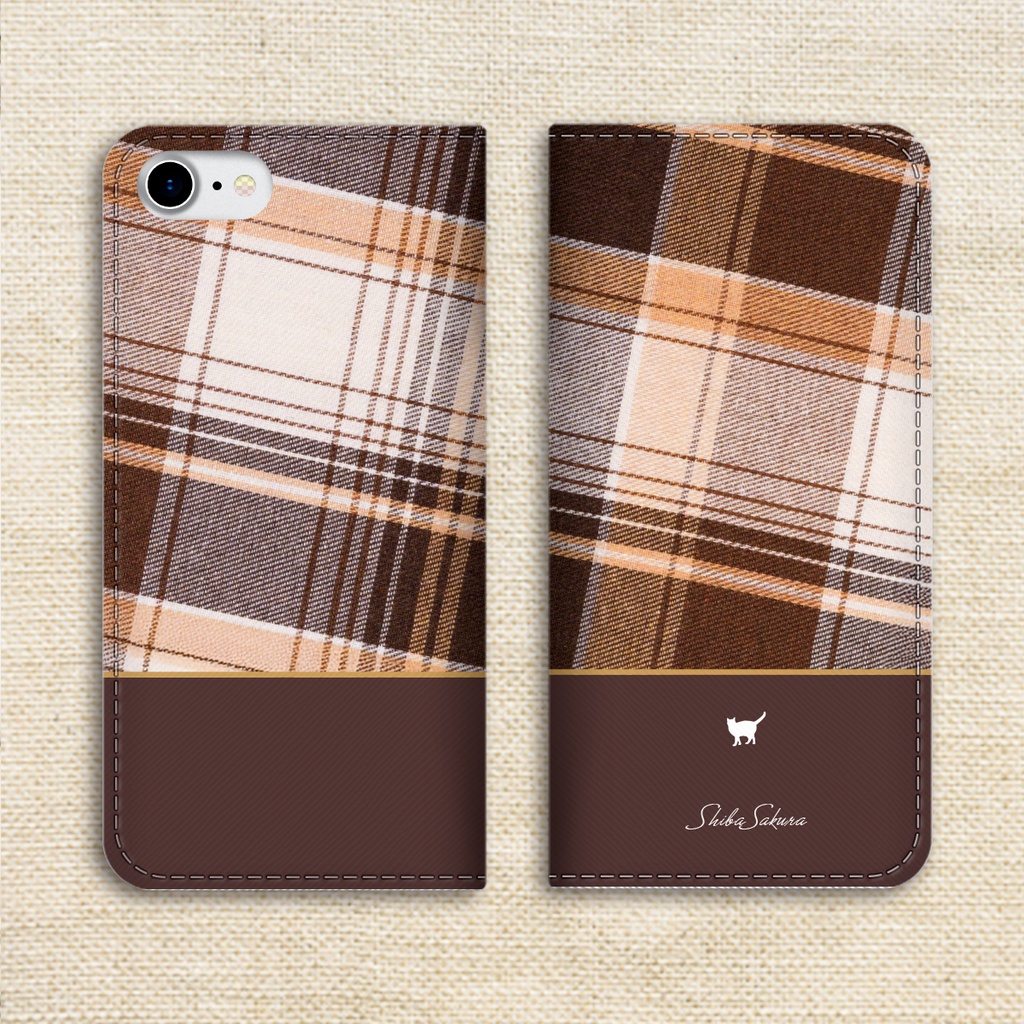 猫とふんわりモカムースの手帳型スマホケース(ベルトなし) 猫 カバー iPhone17 Air iphone16e iphone15 全機種対応