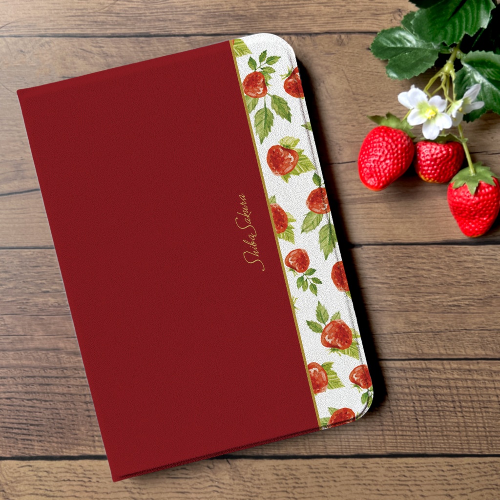 ワイルドストロベリーのiPadケース(レッド) いちご ipadケース タブレットケース カバー