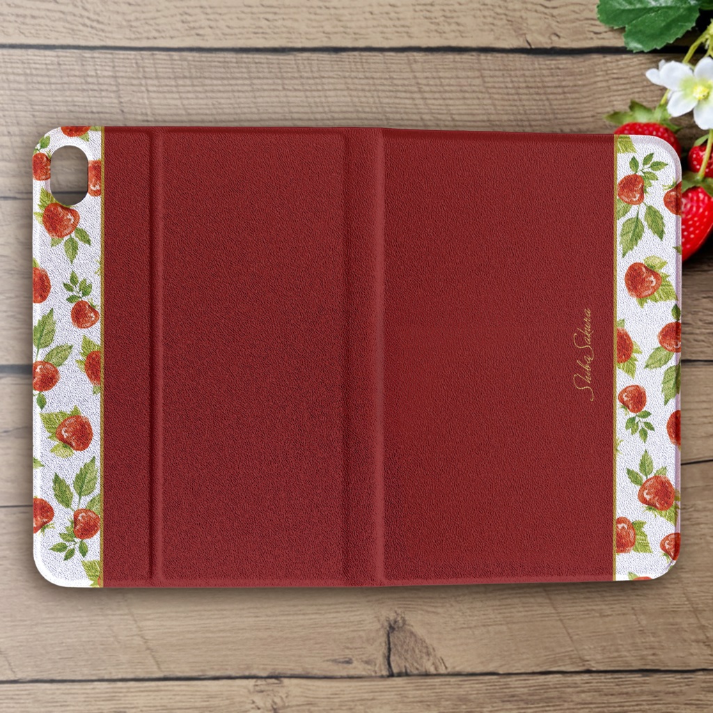 ワイルドストロベリーのiPadケース(レッド) いちご ipadケース タブレットケース カバー