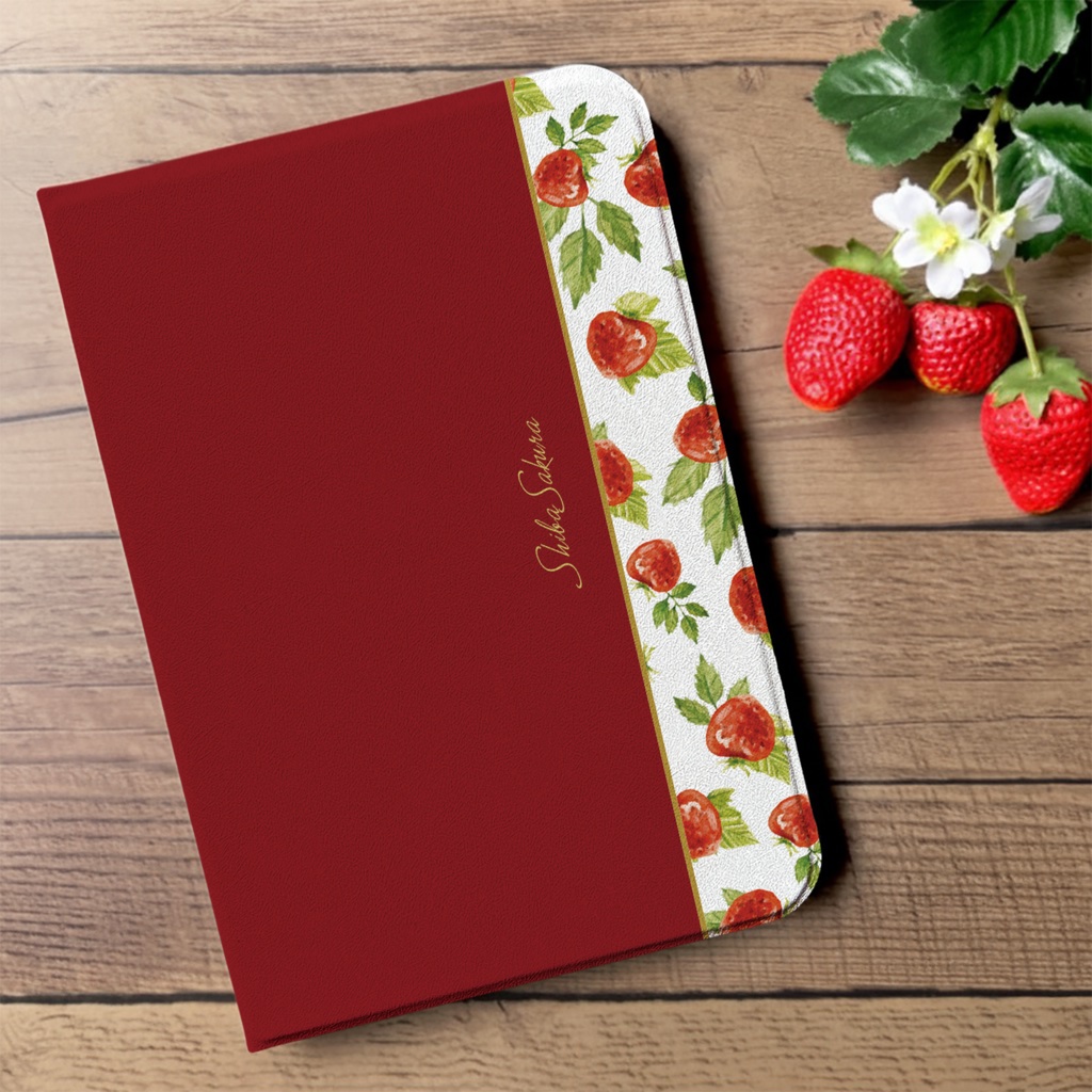 ワイルドストロベリーのiPadケース(レッド) いちご ipadケース タブレットケース カバー