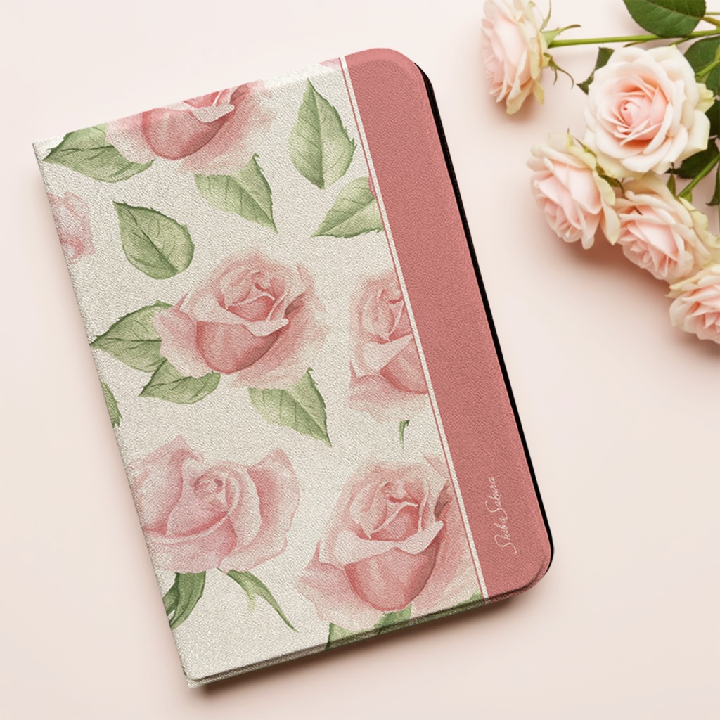 ピンクローズのiPadケース　バラ 花 ipadケース タブレットケース カバー