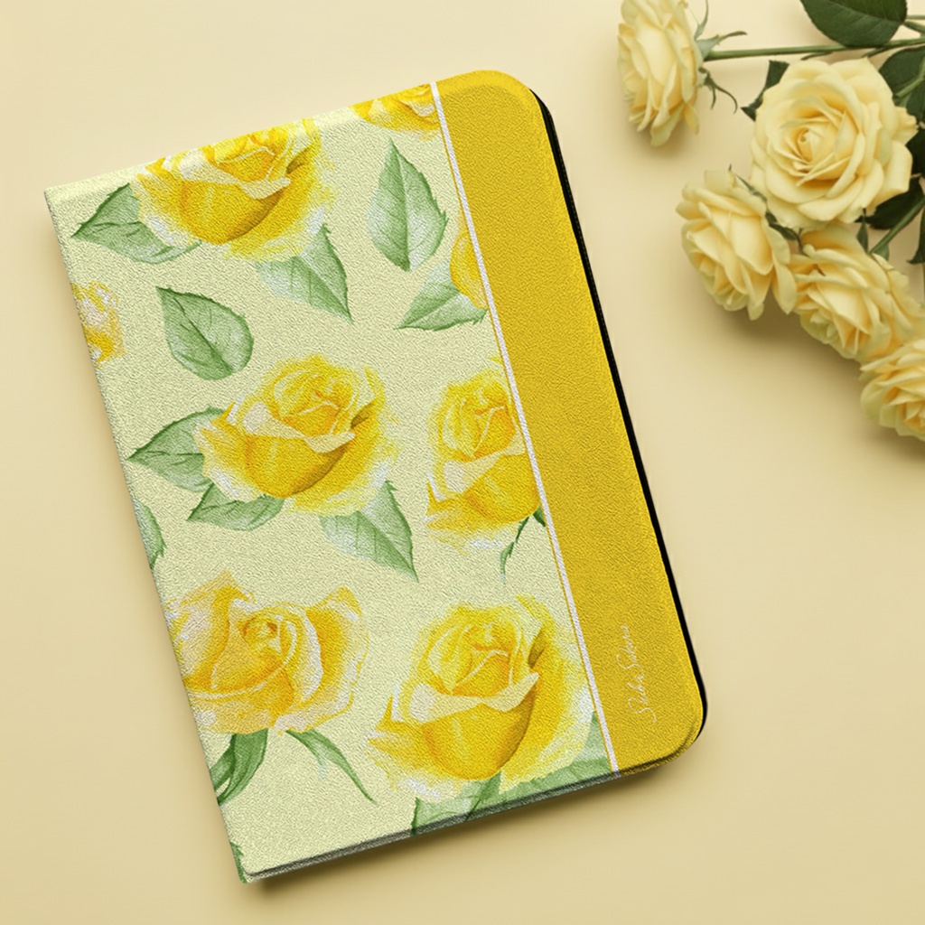 イエローローズのiPadケース　バラ 花 ipadケース タブレットケース カバー