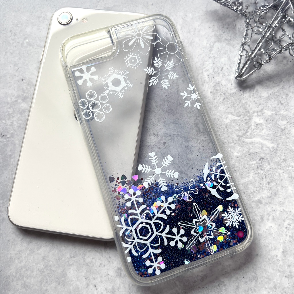 雪輪文様のグリッターケース iphone16e iPhone17 air 雪 冬 宇宙 スマホケース カバー