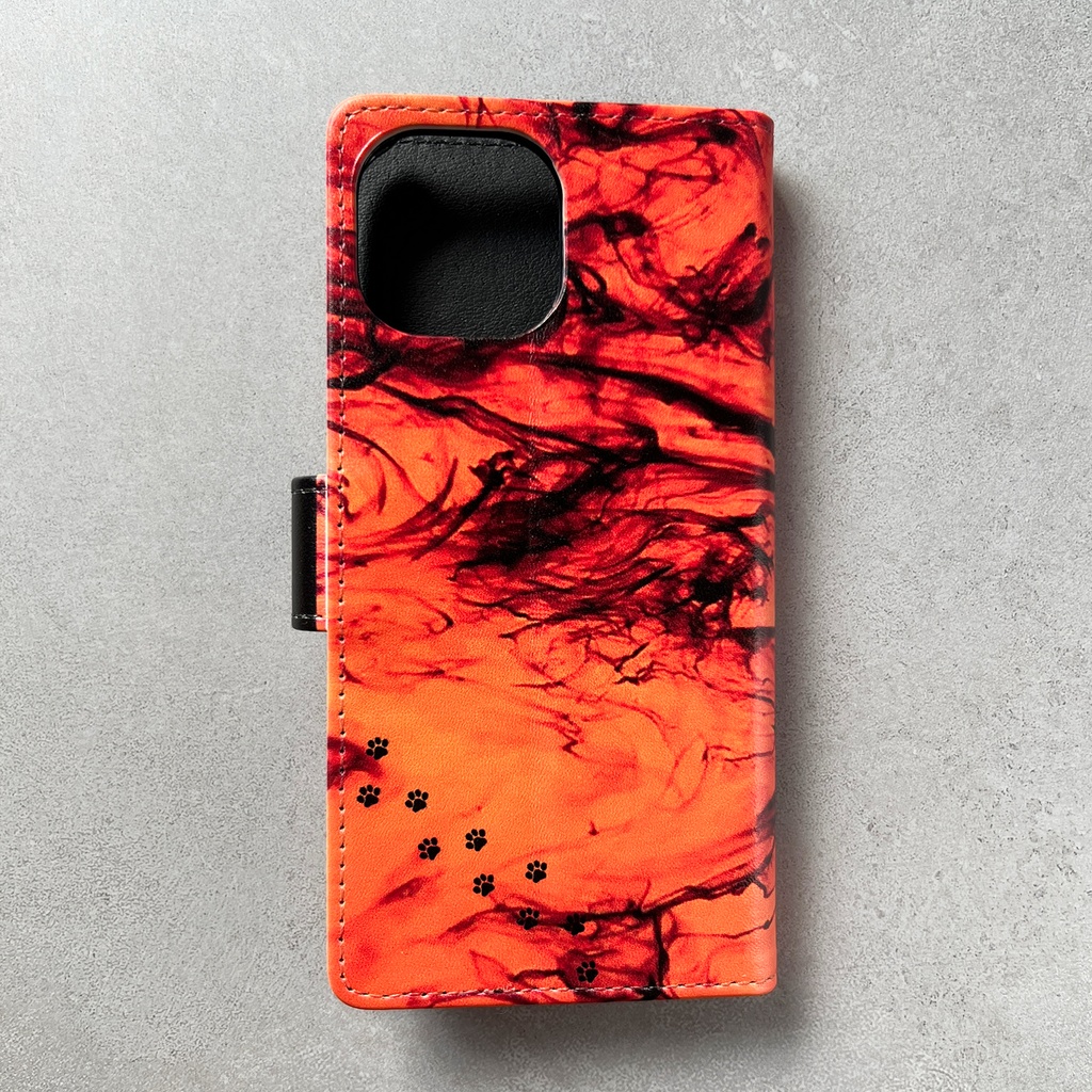 べっ甲と猫の手帳型スマホケース 全機種対応 手帳型 スマホケース iPhone17 Air iphone15 iphone16e iphone14 猫 黒猫