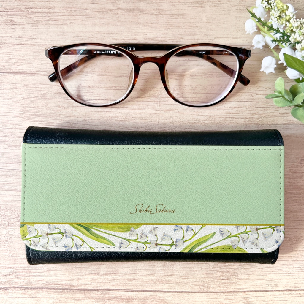 スズランのメガネケース  夏 花 春 レディース 名入れ プチギフト 記念日 眼鏡
