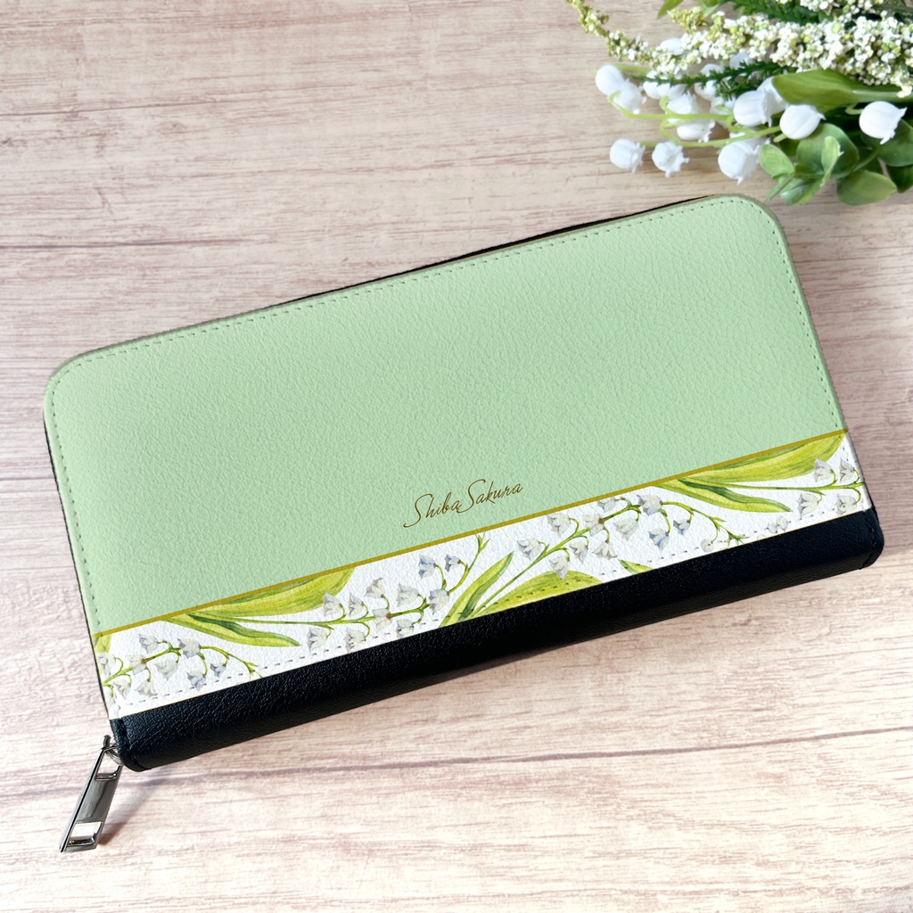 スズランの長財布　花  財布 長財布 名入れ プチギフト 記念日 春 夏