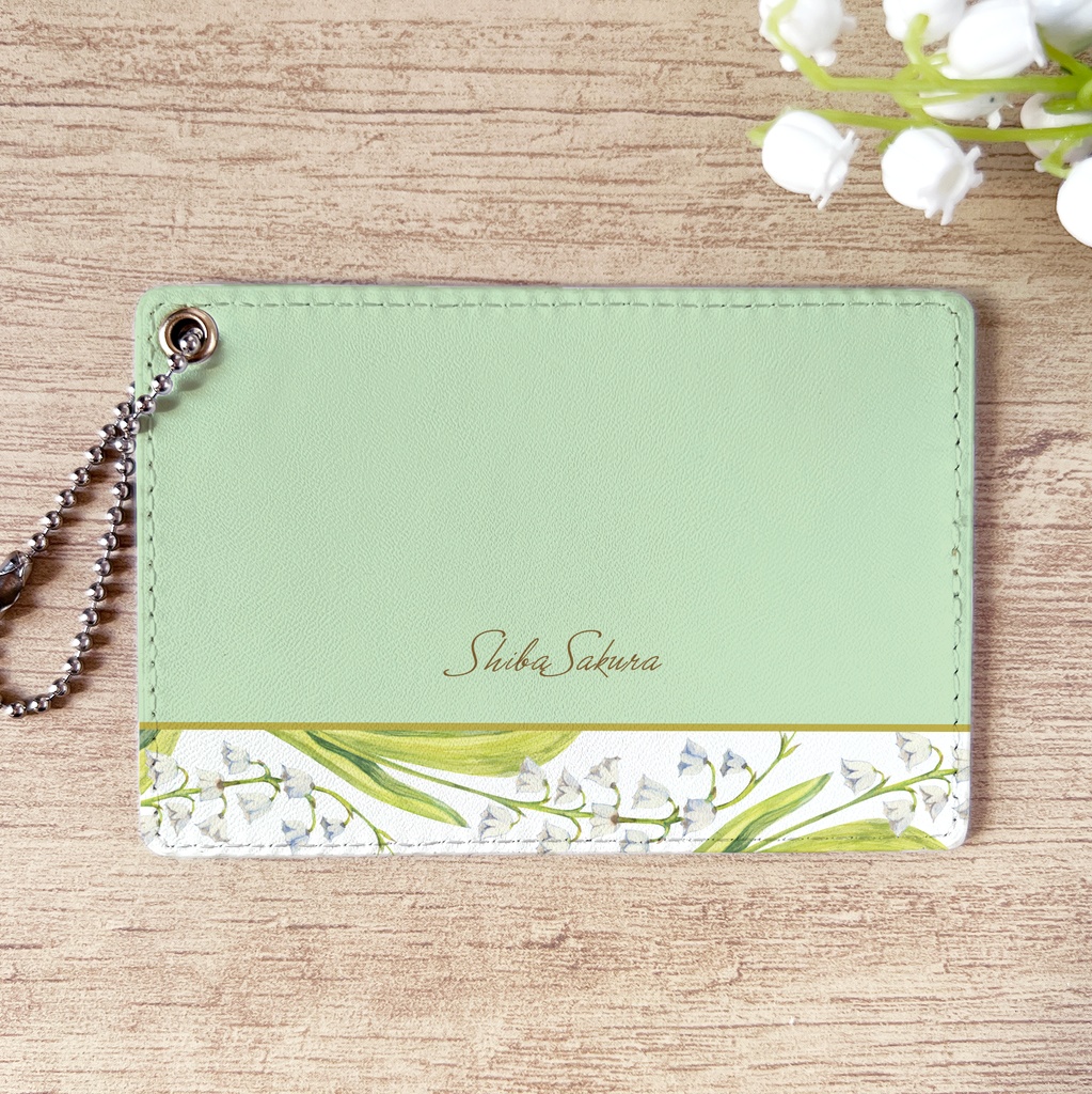 スズランのパスケース 定期入れ カードケース 花 夏 春