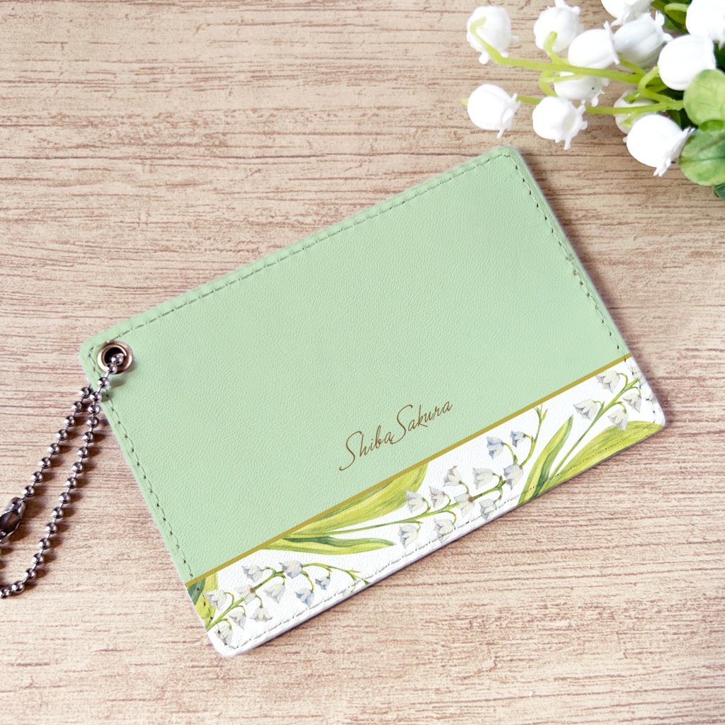 スズランのパスケース　定期入れ カードケース 花 夏 春