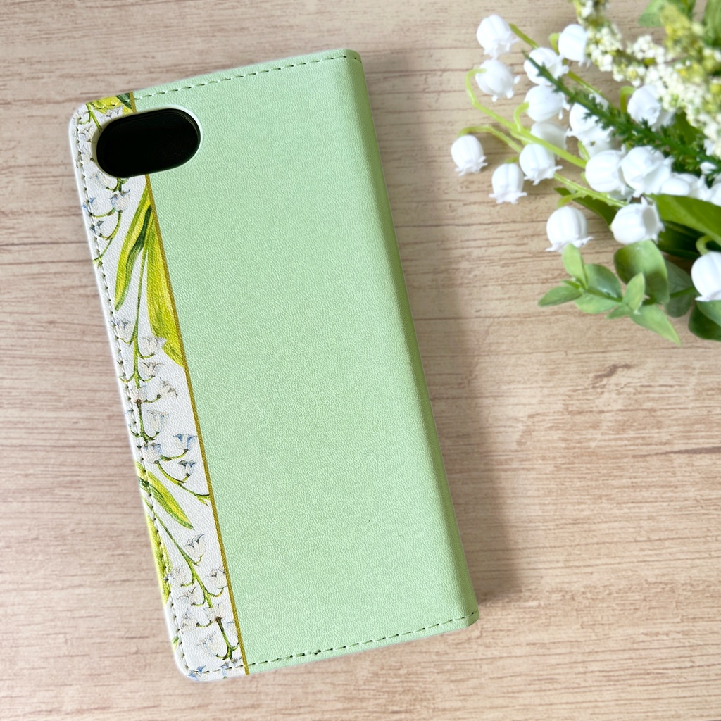 スズランの手帳型スマホケース iphone15 iphone17e iPhone16e 全機種対応 花 カバー