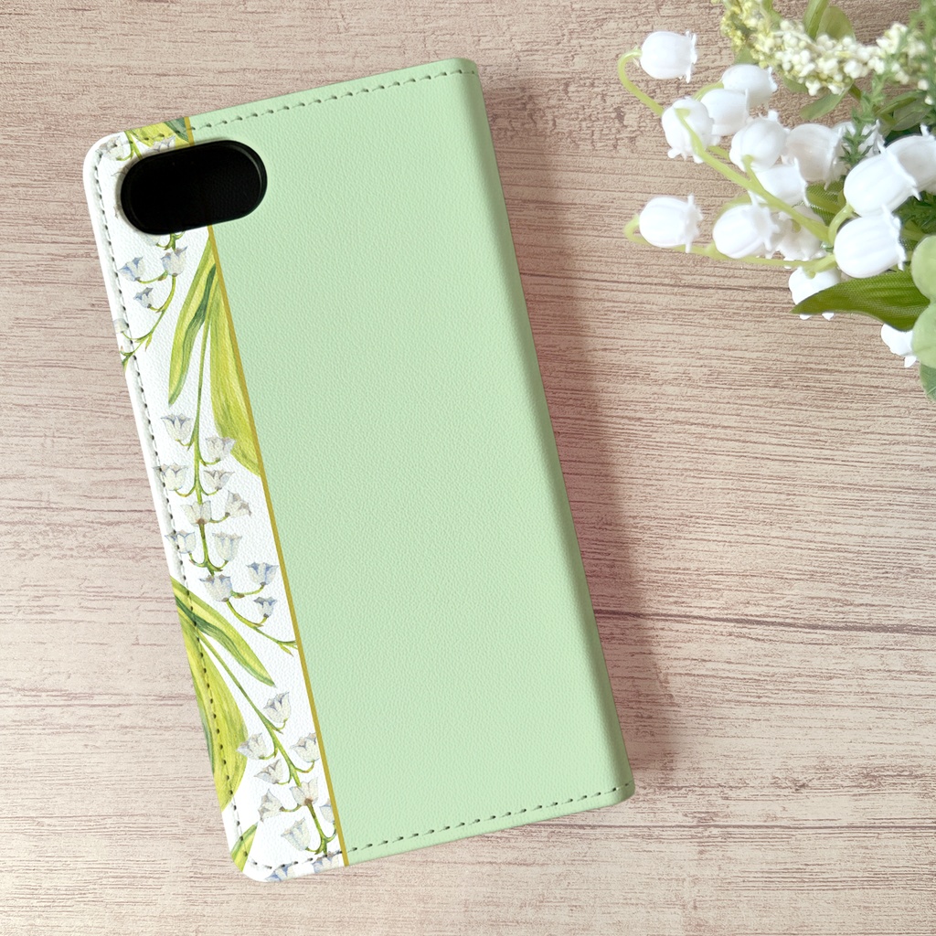 スズランの手帳型スマホケース iphone15 iphone17 iPhone16e 全機種対応 花 カバー