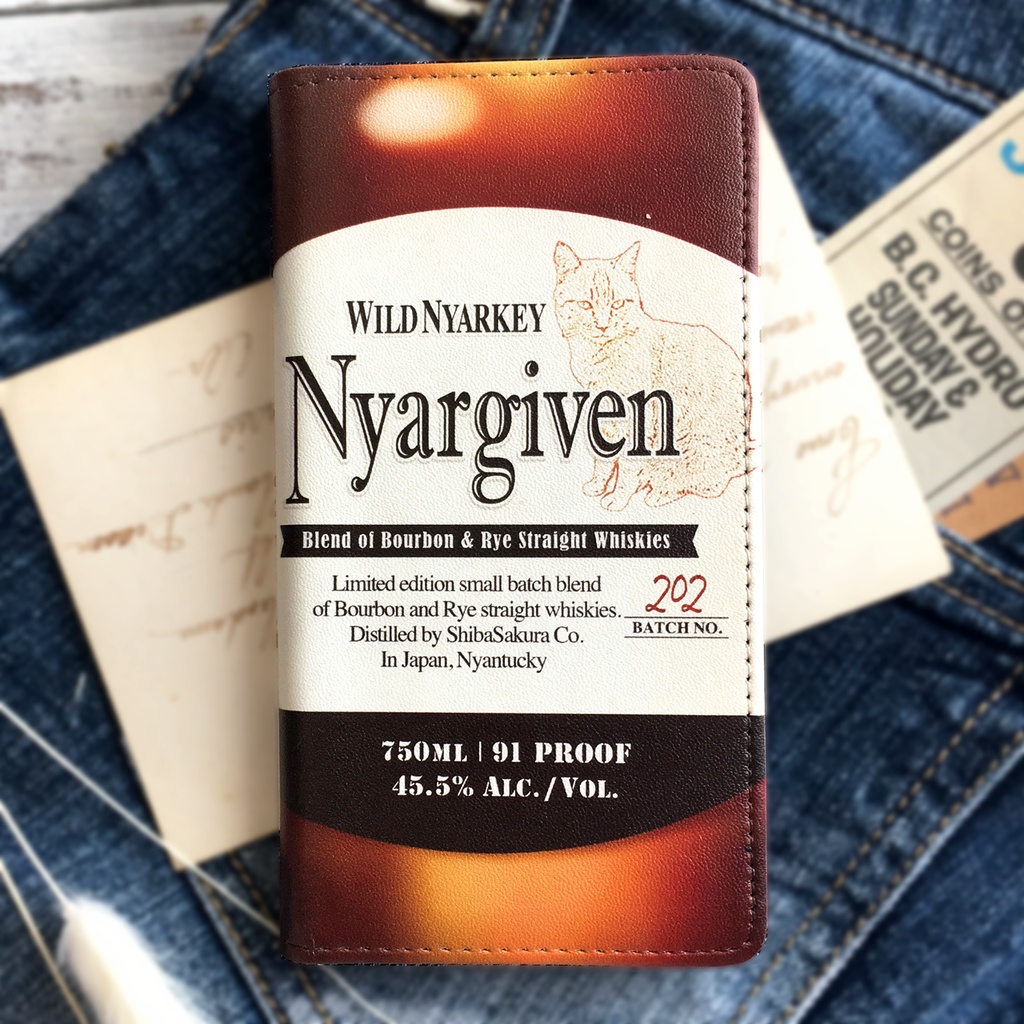 ウイスキーにゃんこの手帳型ケース(ニャーギブン) iPhone17 Air iphone16e iphone14 iphone15 全機種対応 猫 スマホケース