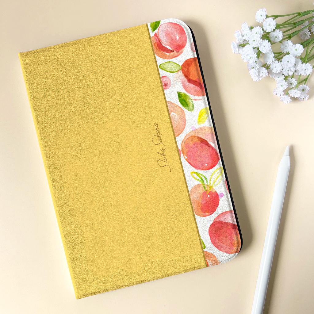 フレッシュピーチのipadケース（ピーチイエロー） 桃 ipadケース タブレットケース