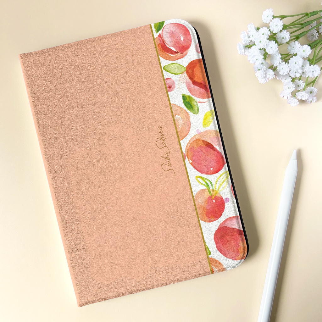 フレッシュピーチのipadケース（ピーチベージュ） 桃 ipadケース タブレットケース