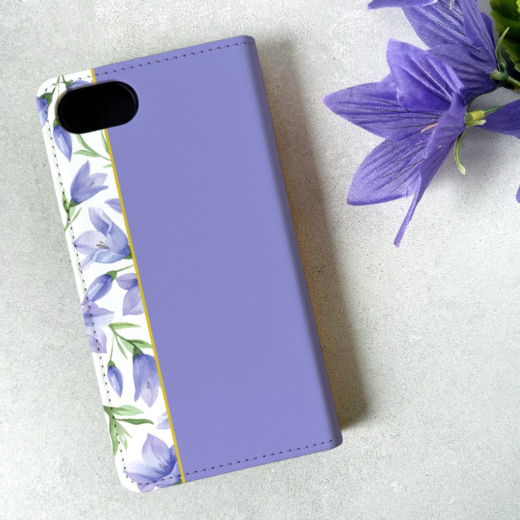 桔梗の手帳型スマホケース(青紫)花 iphone17 iphone16e 母の日 敬老の日 誕生日 キキョウ