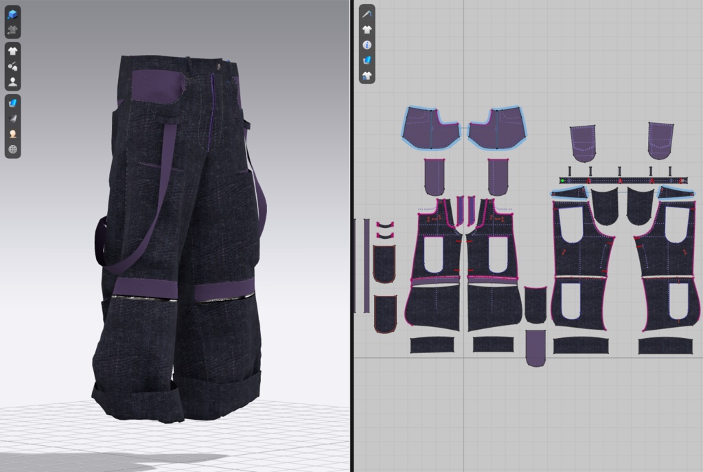 Clo3D Purple BaggyJeans - InkyStudio 