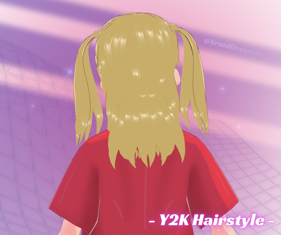 Vroid Y2K hairstyle blond pigtails