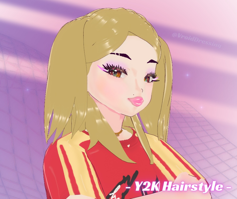 Vroid Y2K hairstyle blond pigtails