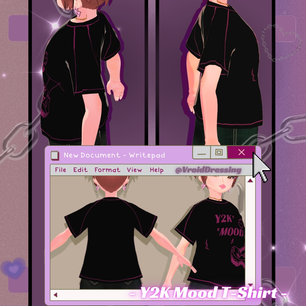 FREE Vroid Y2K mood T-shirt top in 6 colors