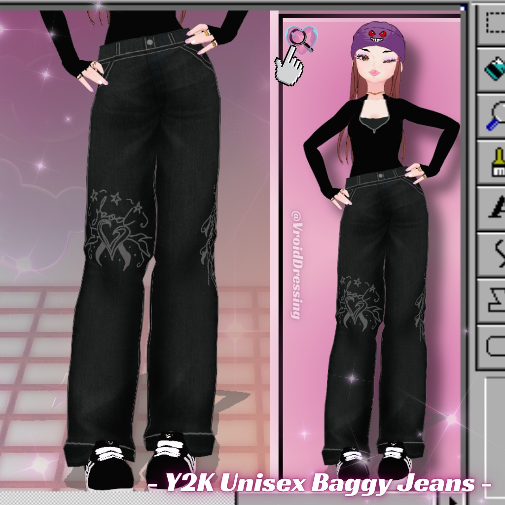 Vroid Y2K Unisex baggy jeans
