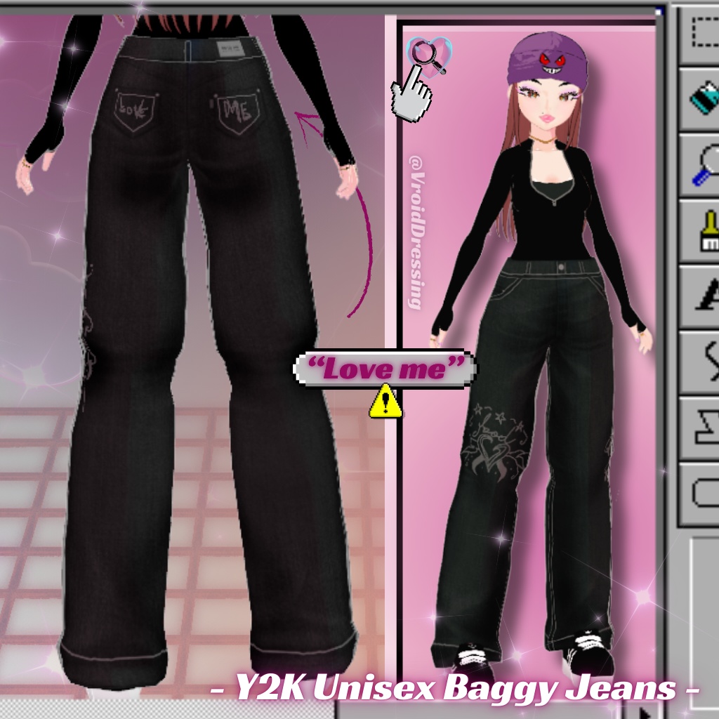 Vroid Y2K Unisex baggy jeans