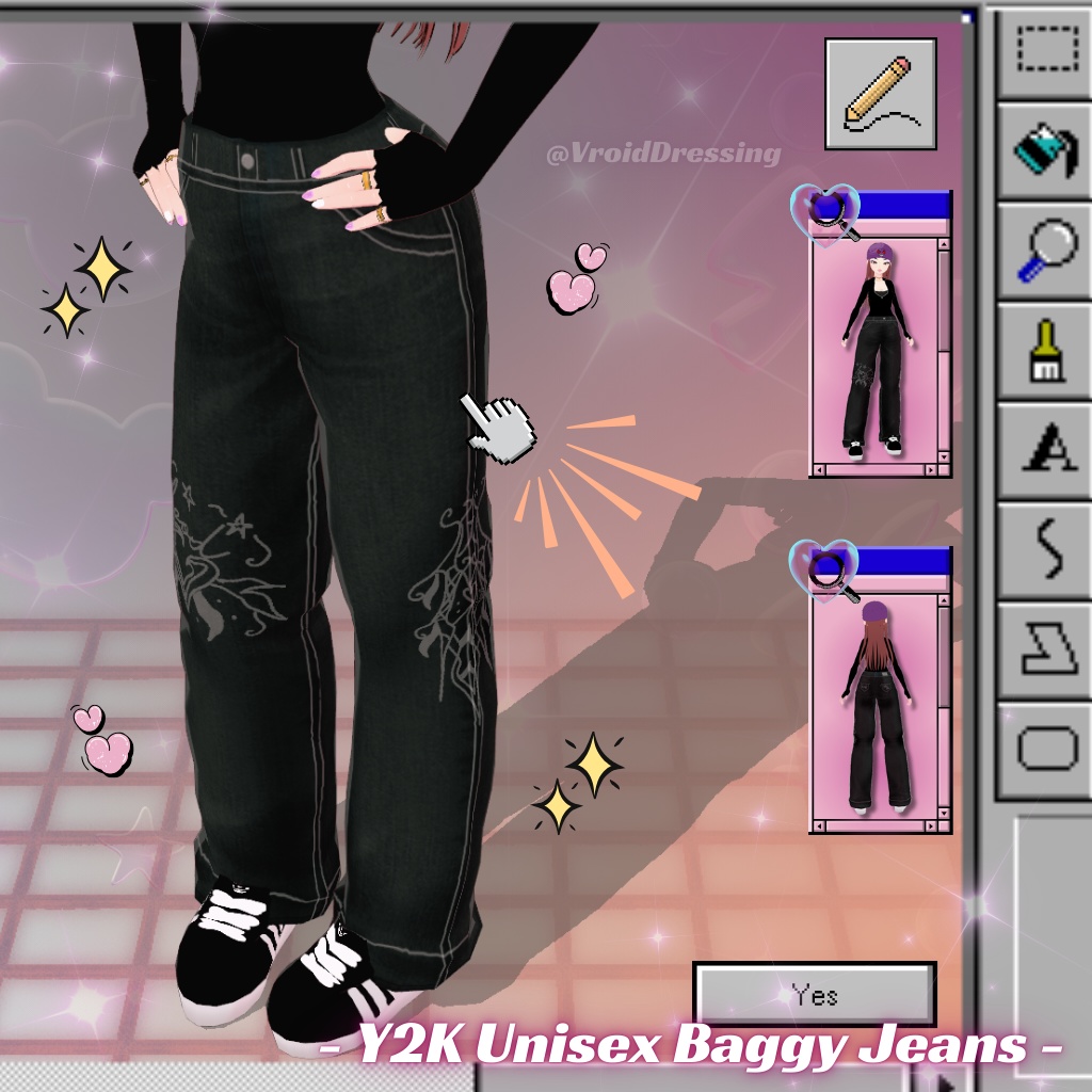 Vroid Y2K Unisex baggy jeans