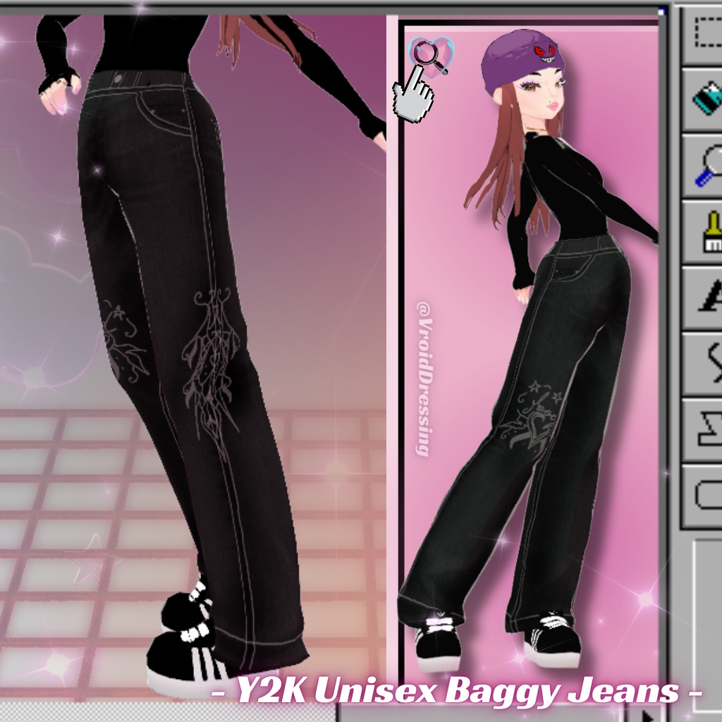 Vroid Y2K Unisex baggy jeans