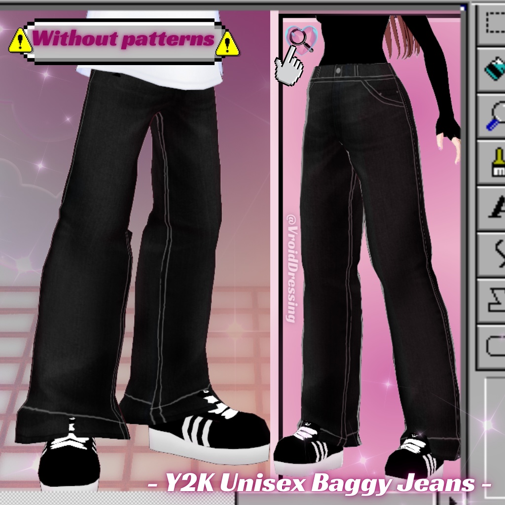 Vroid Y2K Unisex baggy jeans