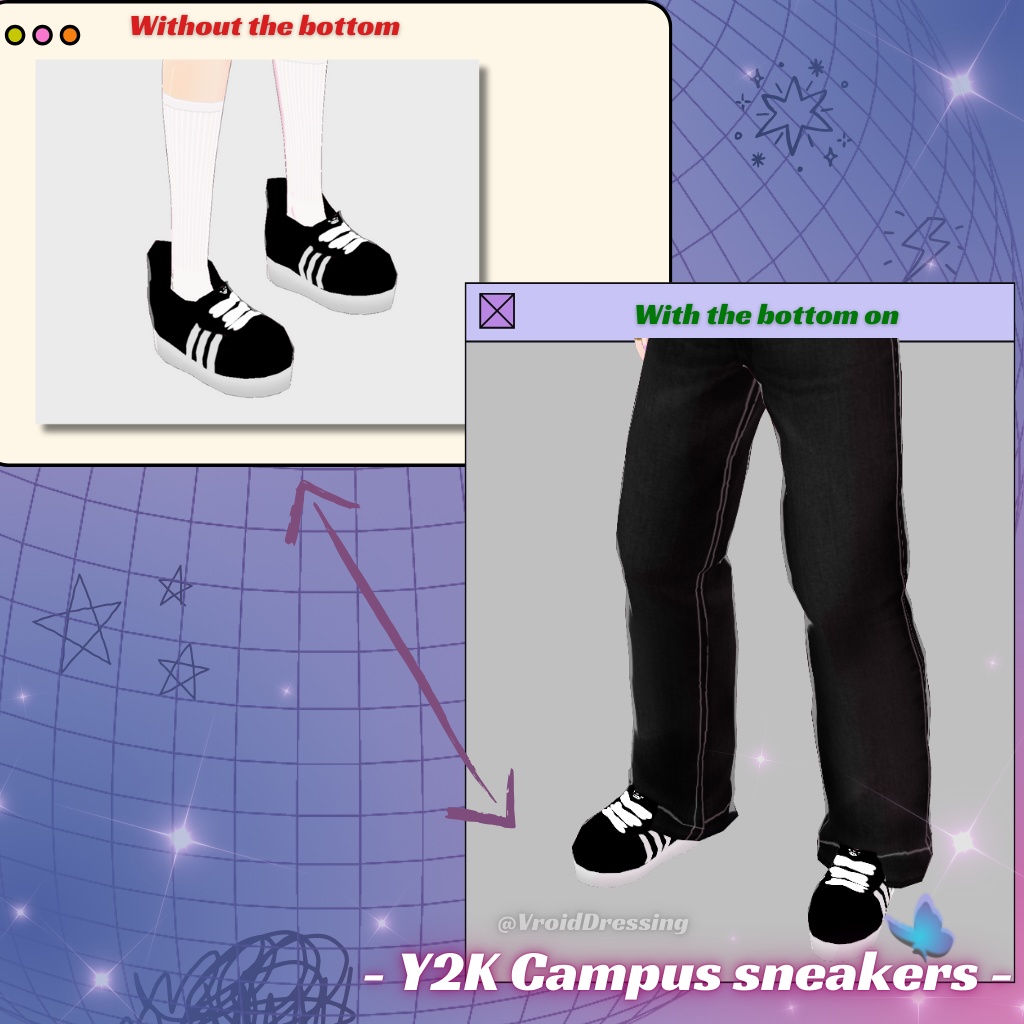 Vroid Y2K Campus Sneakers Shoes 11 colors