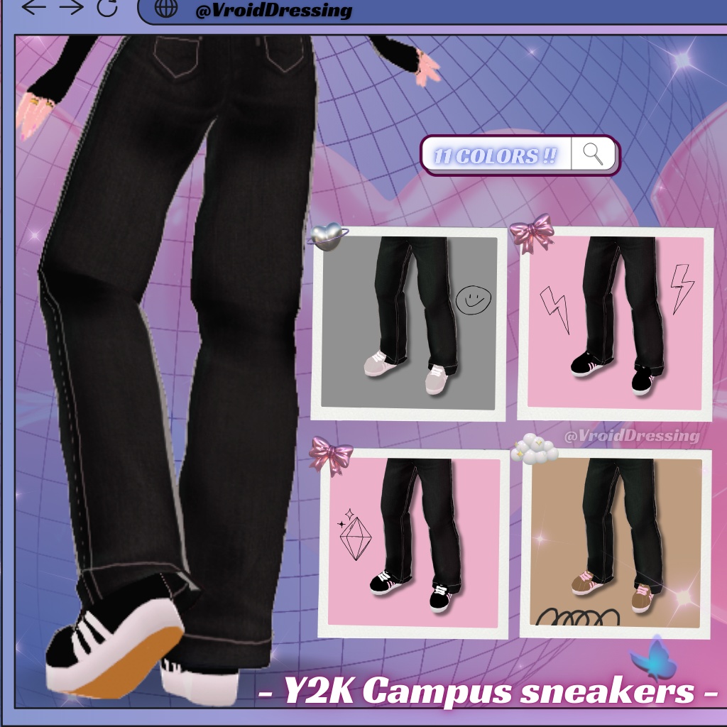 Vroid Y2K Campus Sneakers Shoes 11 colors