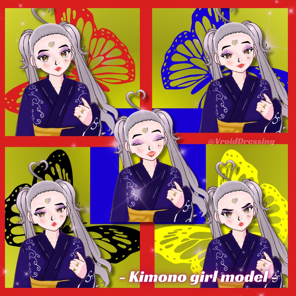 FREE 3D Vroid Kimono girl Avatar VRM model