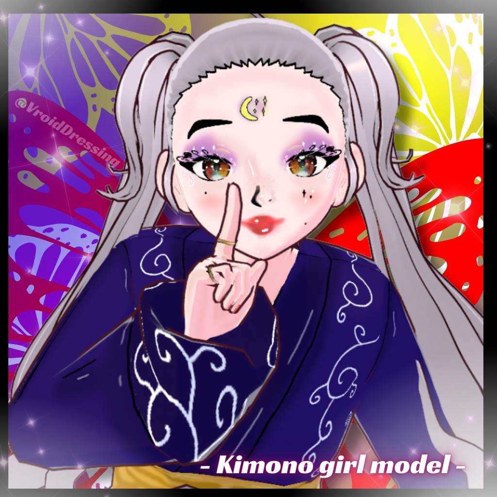 FREE 3D Vroid Kimono girl Avatar VRM model