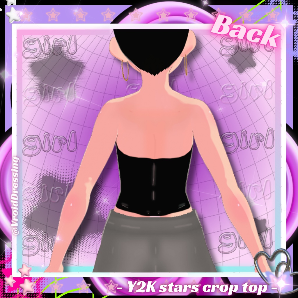 FREE Vroid Y2K Stars crop top