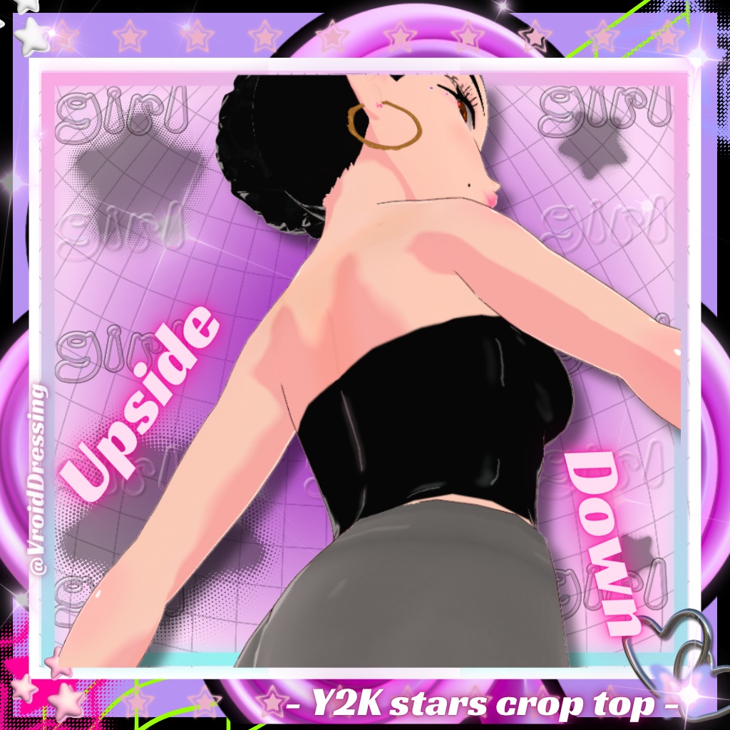 FREE Vroid Y2K Stars crop top