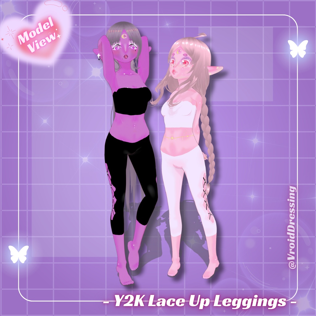 3D Vroid Y2K Lace Up Leggings