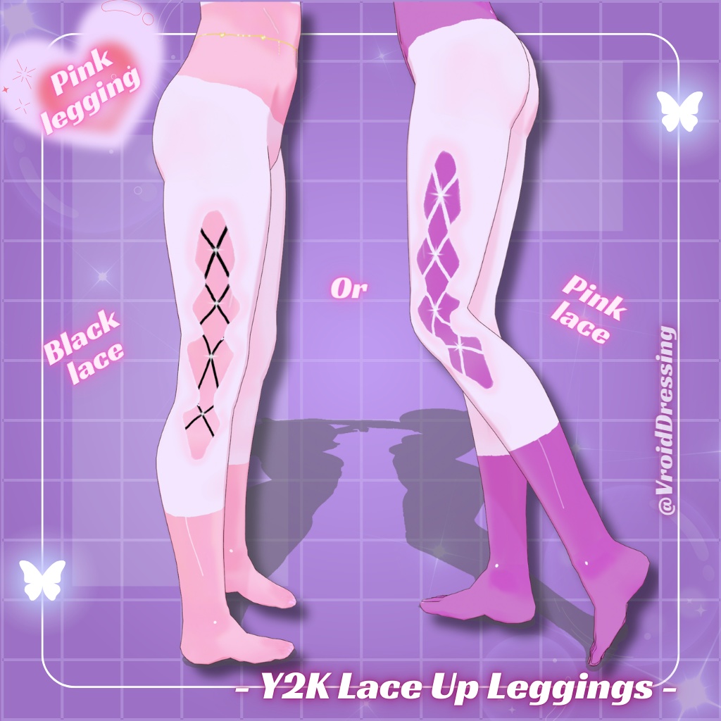 3D Vroid Y2K Lace Up Leggings