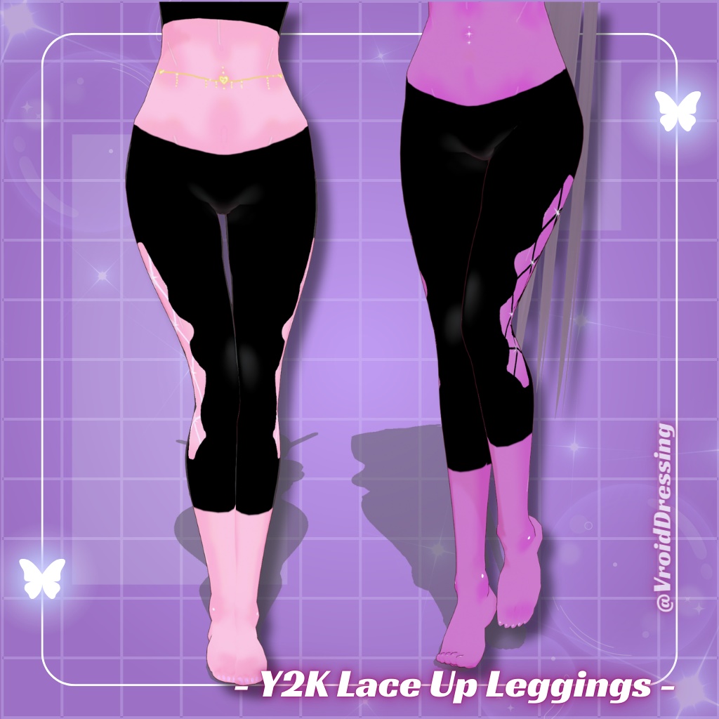 3D Vroid Y2K Lace Up Leggings