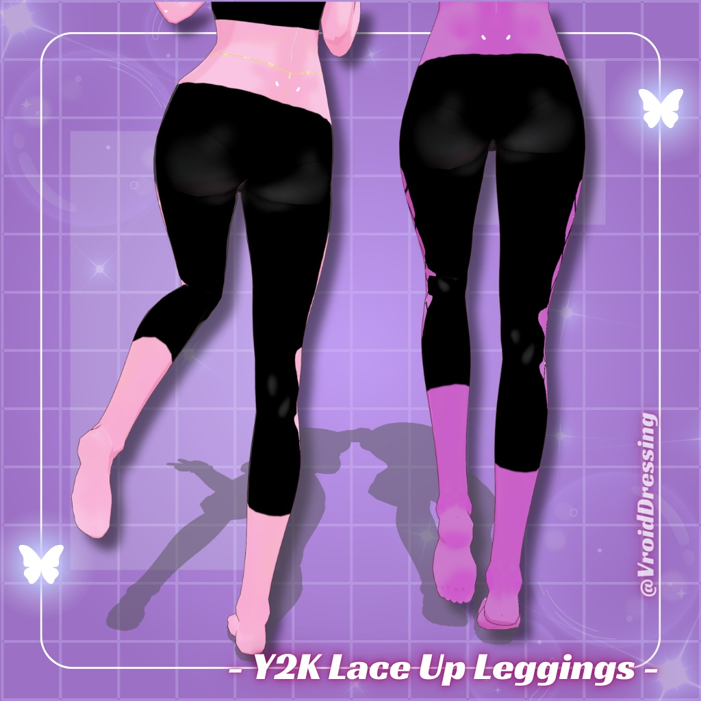 3D Vroid Y2K Lace Up Leggings