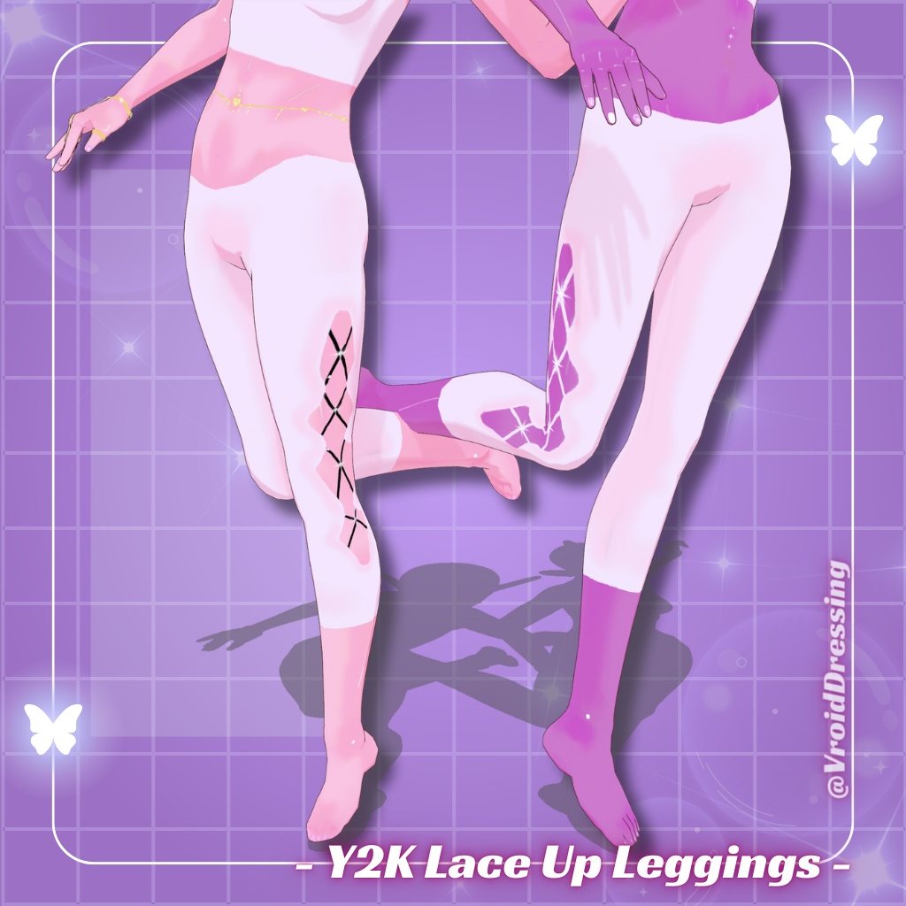 3D Vroid Y2K Lace Up Leggings