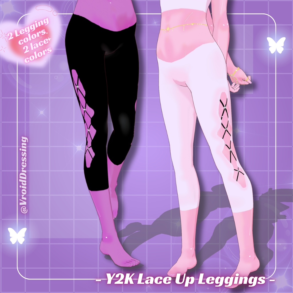 3D Vroid Y2K Lace Up Leggings