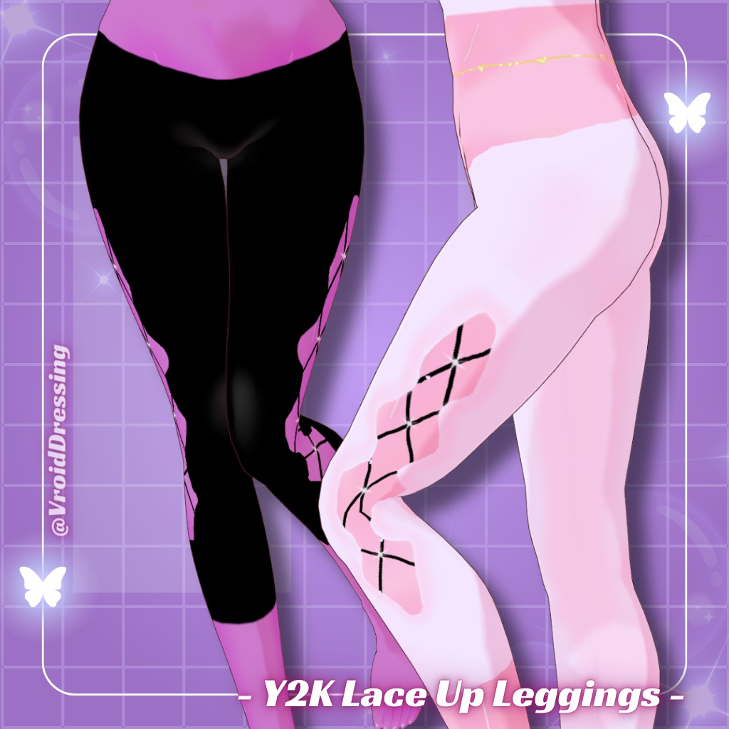 3D Vroid Y2K Lace Up Leggings