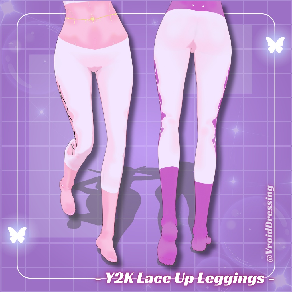 3D Vroid Y2K Lace Up Leggings