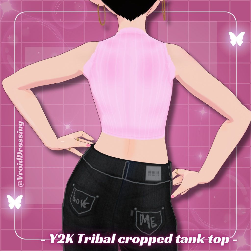 3D Vroid Y2K Tribal cropped tank top