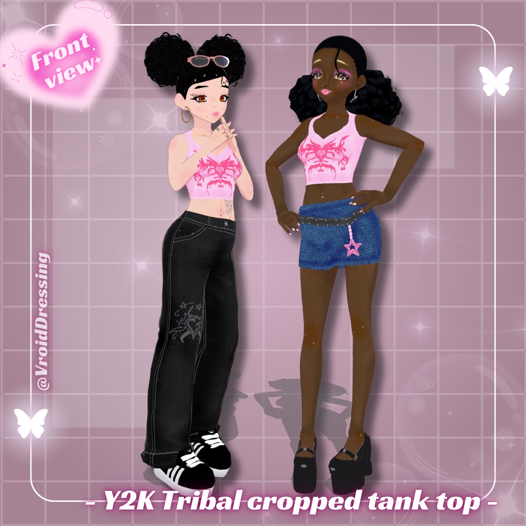 3D Vroid Y2K Tribal cropped tank top