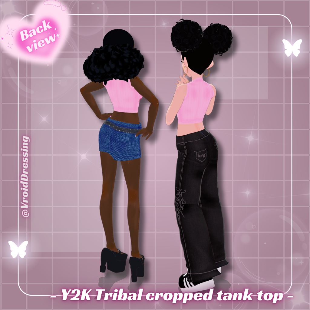 3D Vroid Y2K Tribal cropped tank top