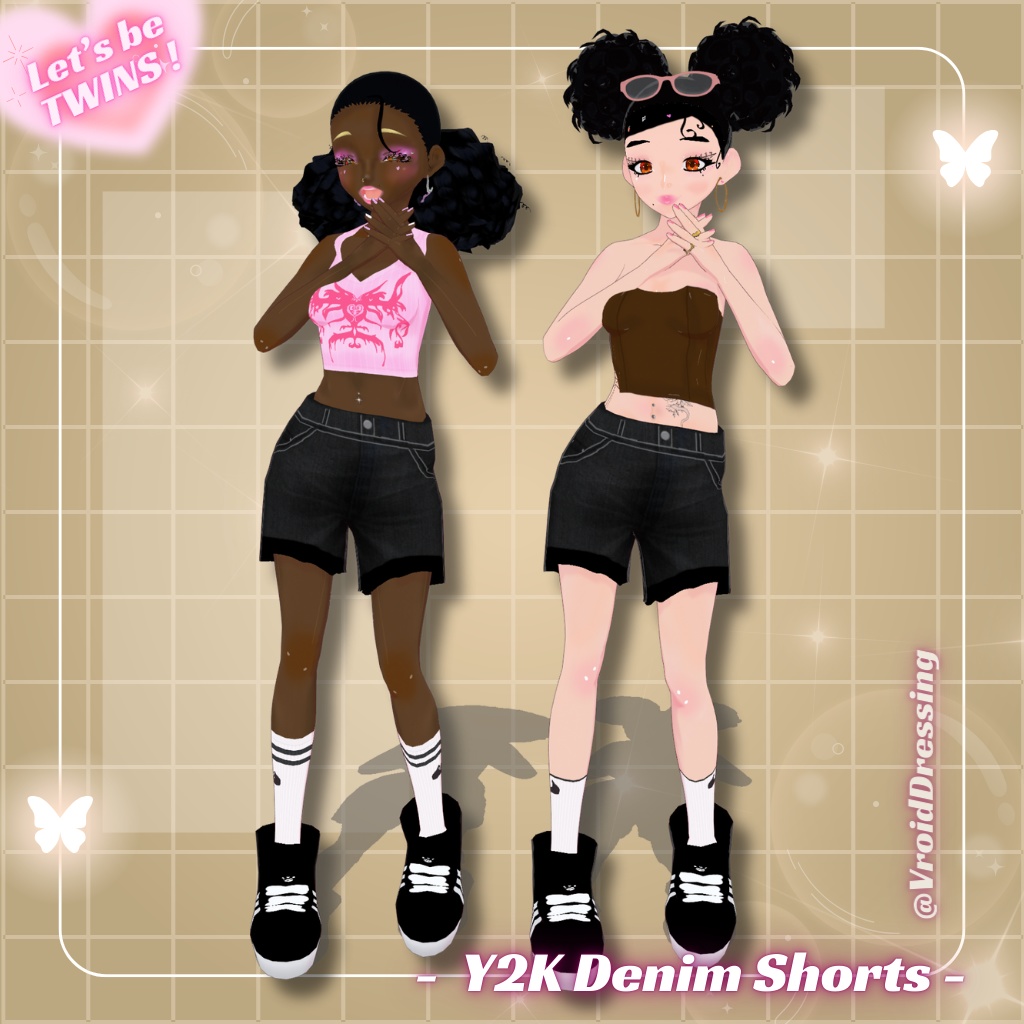 3D Vroid Y2K denim unisex shorts / jorts