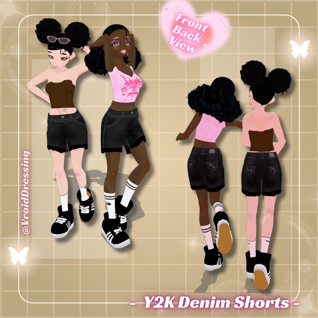 3D Vroid Y2K denim unisex shorts / jorts