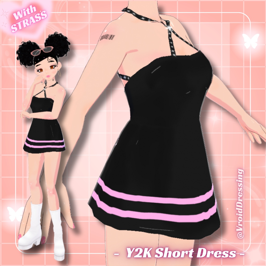 3D Vroid Y2K Short Dress